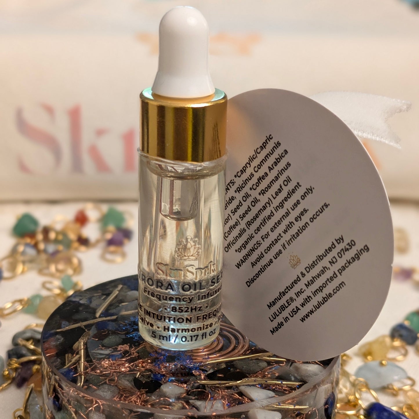 Aurora Oil Serum Frequency-attuned 852 Hz + Attuned Crystal * Perceive-Harmonize-Realize * 10-Day Initiation Ritual *